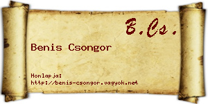 Benis Csongor névjegykártya