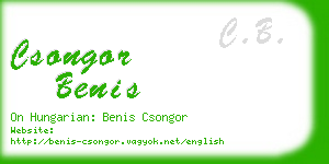 csongor benis business card
